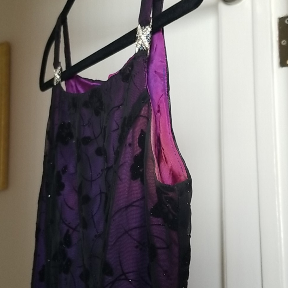 Dress 8P by Jaslene. Black over purple lining - Picture 5 of 8